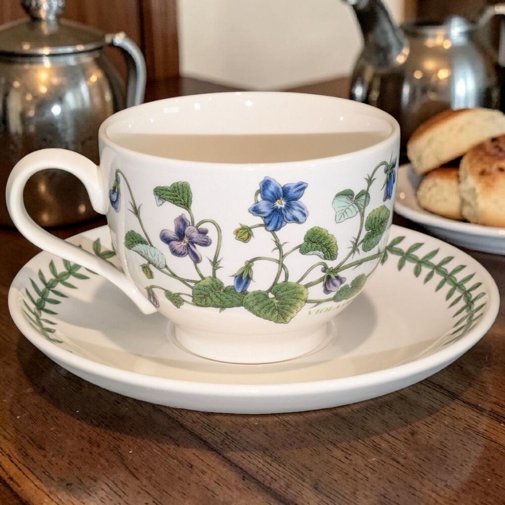 PORTMEIRION Cup & Saucer Botanic Garden SWEET VIOLET Tea Coffee Cup Set England